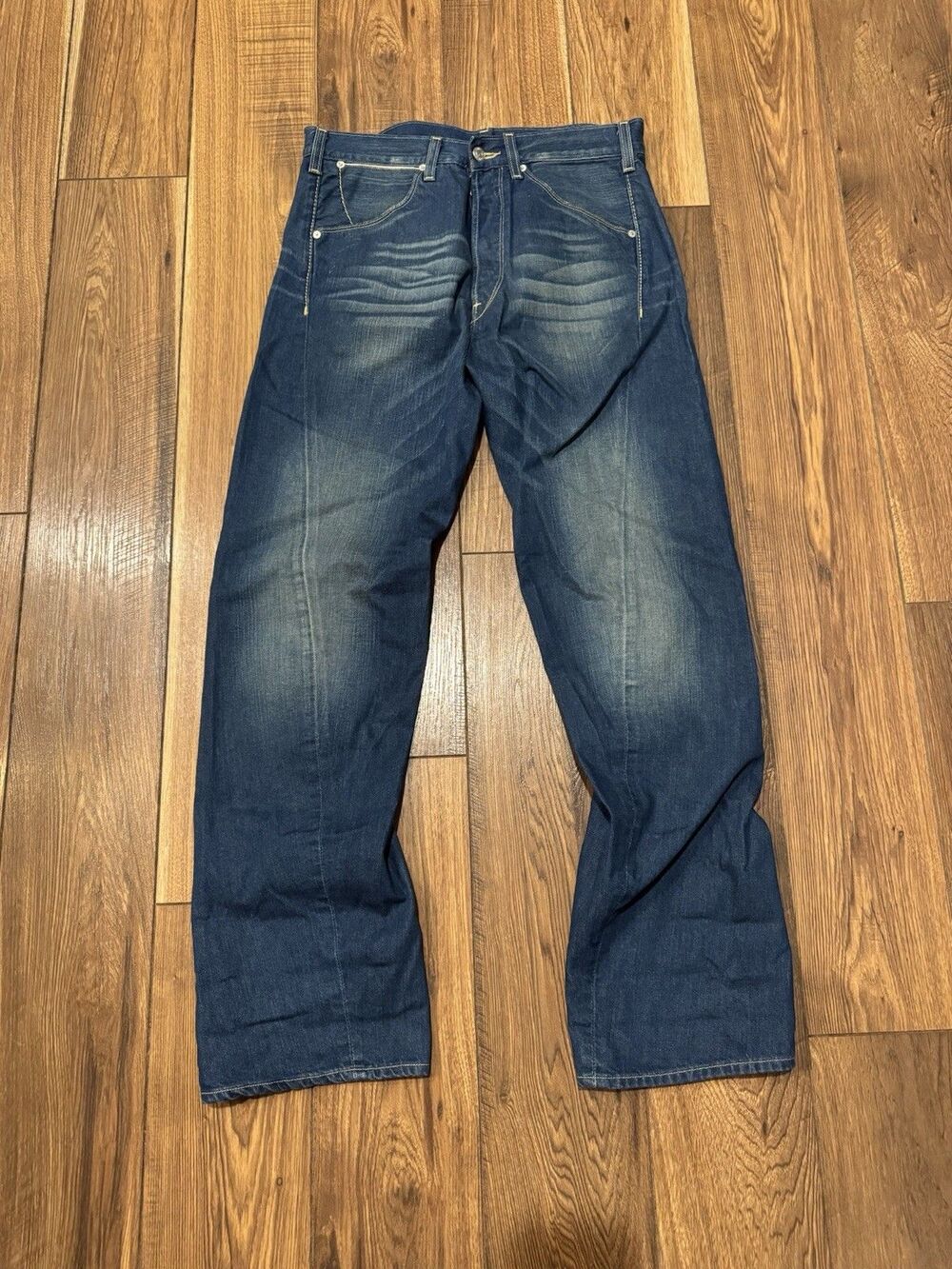Vintage Levis Engineered Jeans 3D Twisted Washed Faded Whiskered Men’s 32x32